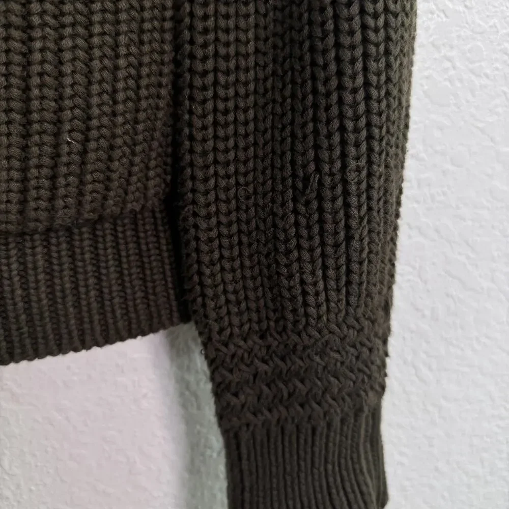 Vintage Polo Ralph Lauren Sweater Mens Medium Shawl Cardigan Chunky Knit Green